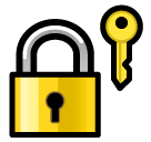 🔐 Закрытый замок с ключом Эмодзи в SoftBank