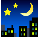 🌃 Noche estrellada Emoji en SoftBank