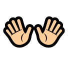 👐 Geöffnete Hände Emoji auf SoftBank
