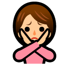 Persona haciendo el gesto de “no” Emoji SoftBank