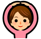 🙆 Persona con le braccia alzate sopra la testa Emoji su SoftBank