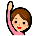 Pessoa com a mão levantada Emoji SoftBank