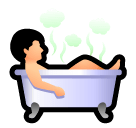 Человек, принимающий ванну Эмодзи в SoftBank