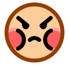 Rotes verärgertes Gesicht Emoji SoftBank