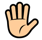 Erhobene Hand Emoji SoftBank