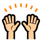 Mãos no ar em celebração Emoji SoftBank