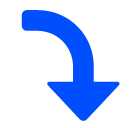 ⤵️ Seta para a direita com curva para baixo Emoji nos SoftBank