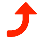 Right Arrow Curving Up Emoji in SoftBank