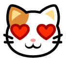Cara de gato com sorriso apaixonado Emoji SoftBank