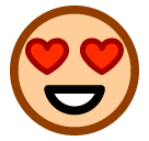 😍 Cara sonriente con los ojos en forma de corazon Emoji en SoftBank