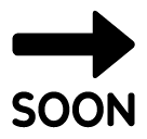 Flèche indiquant «bientôt» en anglais on SoftBank