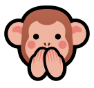 หน้าลิงปิดปากด้วยมือทั้งสองข้าง on SoftBank