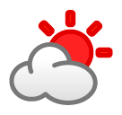 Sun Behind Cloud Emoji in SoftBank