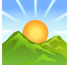 산 위로 떠오르는 태양 on SoftBank
