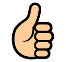 👍 Поднятый большой палец Эмодзи в SoftBank
