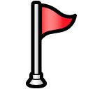 Dreieckige Fahne an Fahnenmast Emoji SoftBank