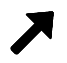 Freccia rivolta verso destra che punta in alto Emoji SoftBank