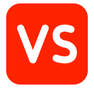 Буквы VS в квадрате Эмодзи в SoftBank