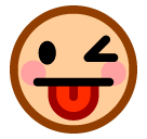 Winking Face With Tongue Emoji in SoftBank