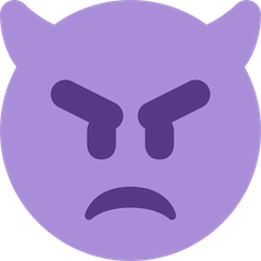 Cara de enfado con cuernos Emoji Twitter