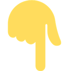 👇 Dorso da mão com dedo indicador a apontar para baixo Emoji nos Twitter