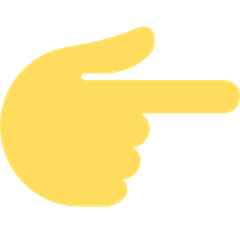 Dorso da mão com dedo indicador a apontar para a direita Emoji Twitter