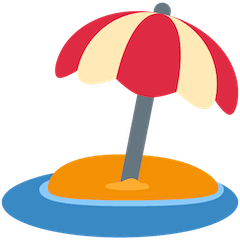 Spiaggia con ombrellone Emoji Twitter