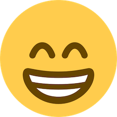 Cara con amplia sonrisa y ojos sonrientes Emoji Twitter