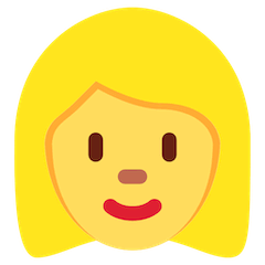 Mulher com cabelo louro Emoji Twitter