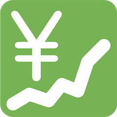 Gráfica de evolución ascendente con el símbolo del yen Emoji Twitter