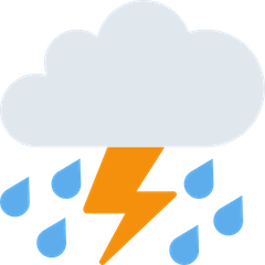 Nuvola con fulmine e pioggia Emoji Twitter