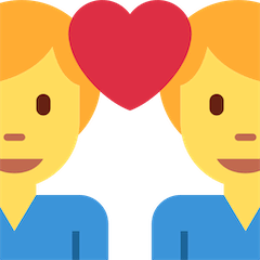 Due uomini con cuore Emoji Twitter