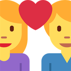 👩‍❤️‍👨 Hombre y mujer con un corazon Emoji en Twitter
