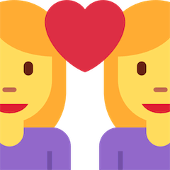 👩‍❤️‍👩 Due donne con cuore Emoji su Twitter