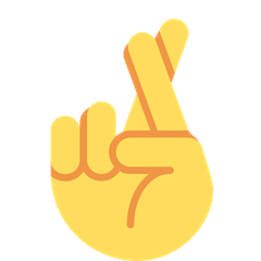 Mano con los dedos cruzados Emoji Twitter