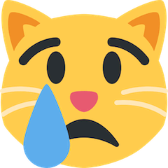 Плачущая кошачья мордочка Эмодзи в Twitter