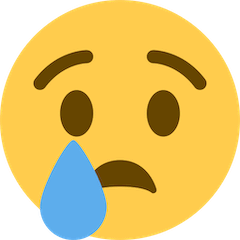 😢 Cara a chorar Emoji nos Twitter