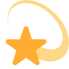 Simbolo della stella con scia circolare Emoji Twitter