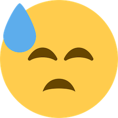 Gesicht mit kaltem Angstschweiß Emoji Twitter