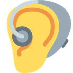 Orelha com aparelho auditivo Emoji Twitter
