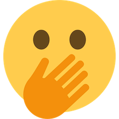 🫢 Rosto com os Olhos Abertos e Mãos Sobre a Boca Emoji nos Twitter