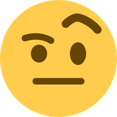 Gesicht mit hochgezogener Augenbraue Emoji Twitter
