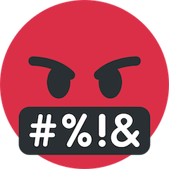Faccina con la bocca coperta di simboli Emoji Twitter