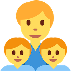 👨‍👦‍👦 Familia con un padre y dos hijos Emoji en Twitter