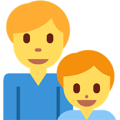 Familia con un padre y un hijo Emoji Twitter