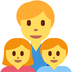 👨‍👧‍👦 Familia con un padre, un hijo y una hija Emoji en Twitter