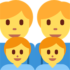 👨‍👨‍👦‍👦 Família composta por dois pais e dois filhos Emoji nos Twitter