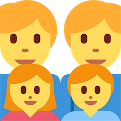 Famiglia con due padri, figlio e figlia Emoji Twitter