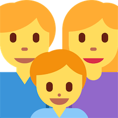 Família composta por mãe, pai e filho Emoji Twitter