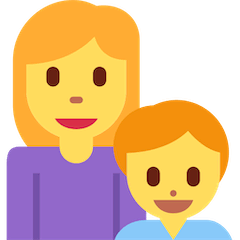 👩‍👦 Família composta por mãe e filho Emoji nos Twitter